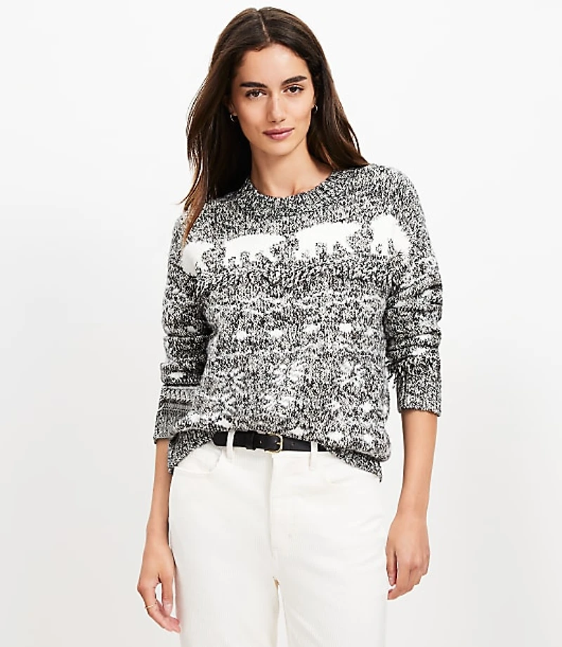 Polar Bear Fringe Sweater
