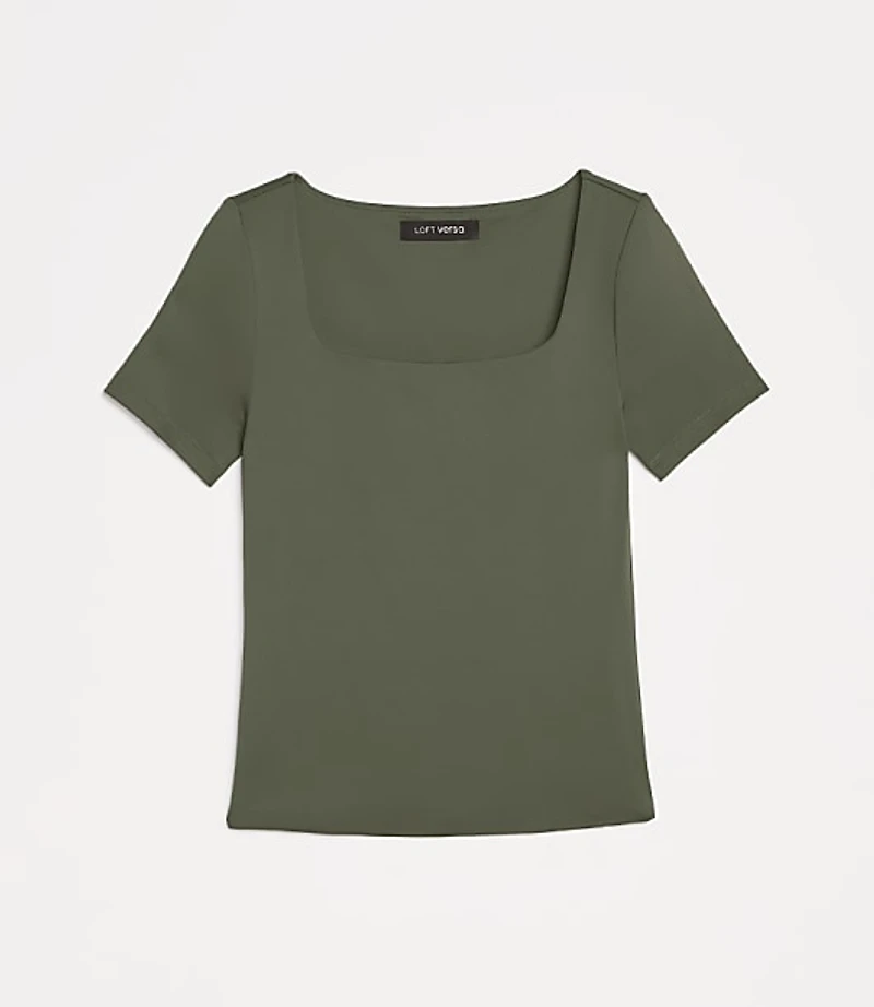 LOFT Versa 360 Knit Square Neck Tee