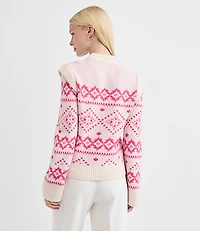 Fair Isle Shoulder Trim Sweater