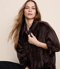 Lou & Grey Ribbed Velour Shirt Jacket