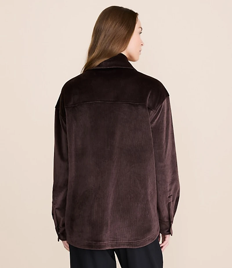 Lou & Grey Ribbed Velour Shirt Jacket