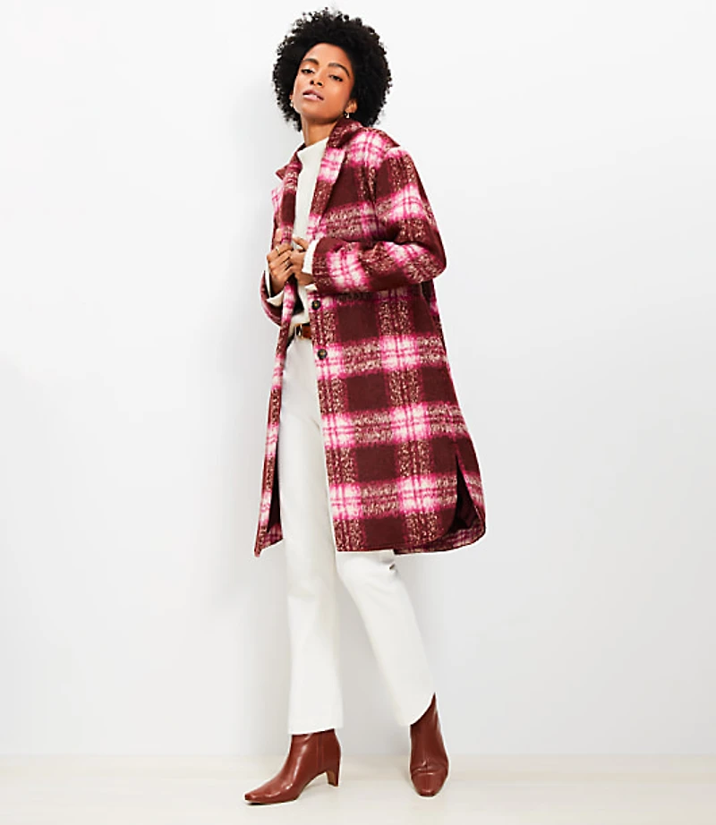 Petite Plaid Boucle Modern Coat