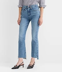 Petite Step Hem High Rise Kick Crop Jeans Classic Mid Wash