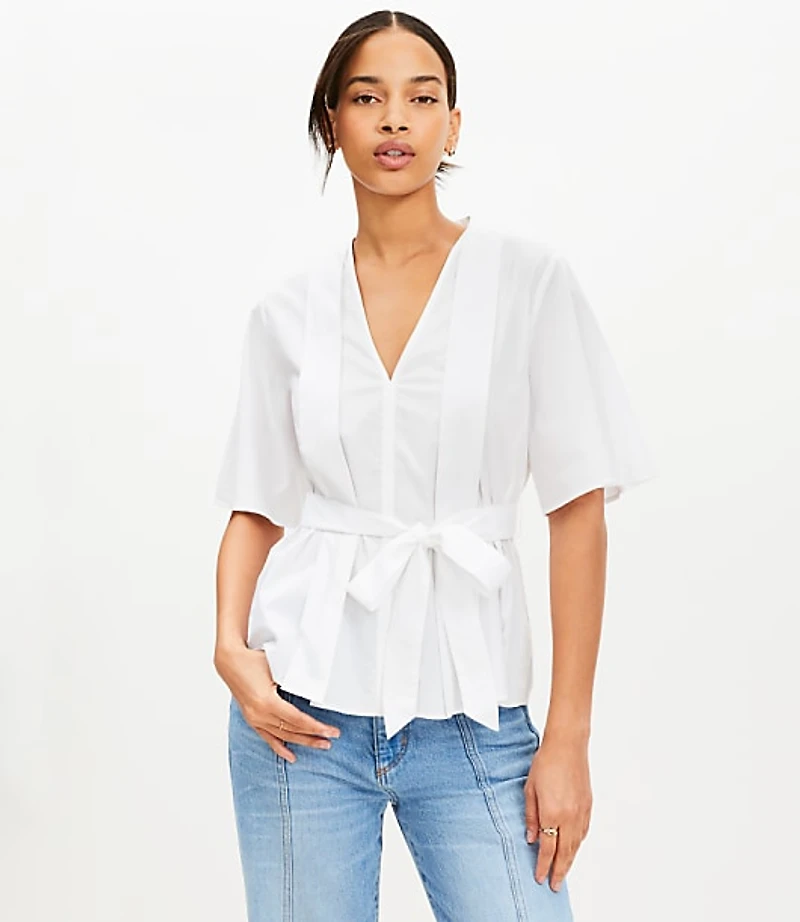 Pleated Belted Top