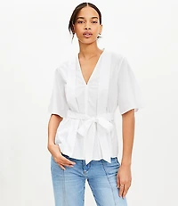 Pleated Belted Top