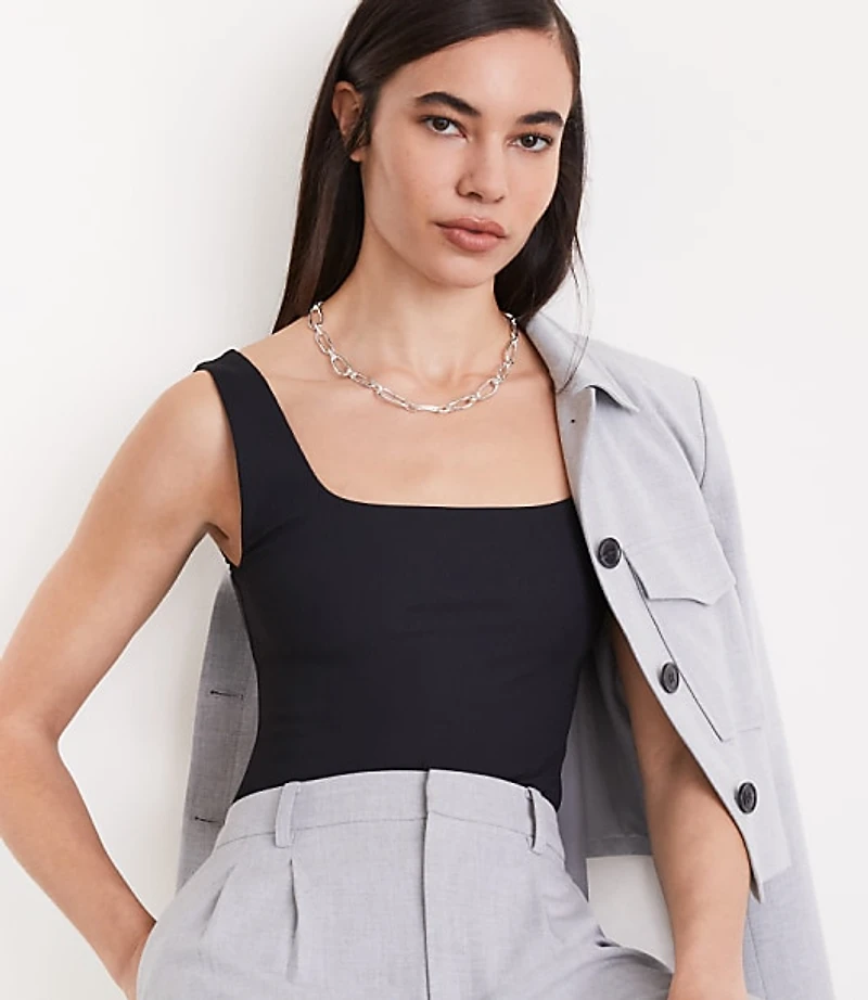 LOFT Versa Ribbed Square Neck Bodysuit