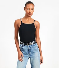 Ribbed Square Neck Sweater Tank Top