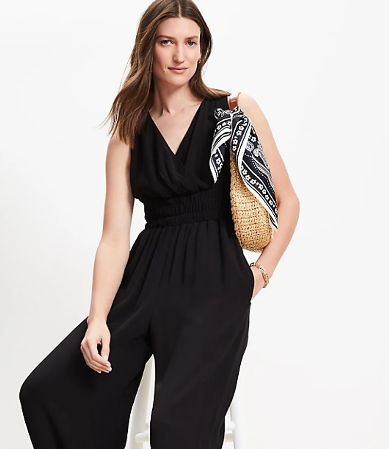Smocked Crisscross Back Jumpsuit