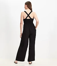 Smocked Crisscross Back Jumpsuit