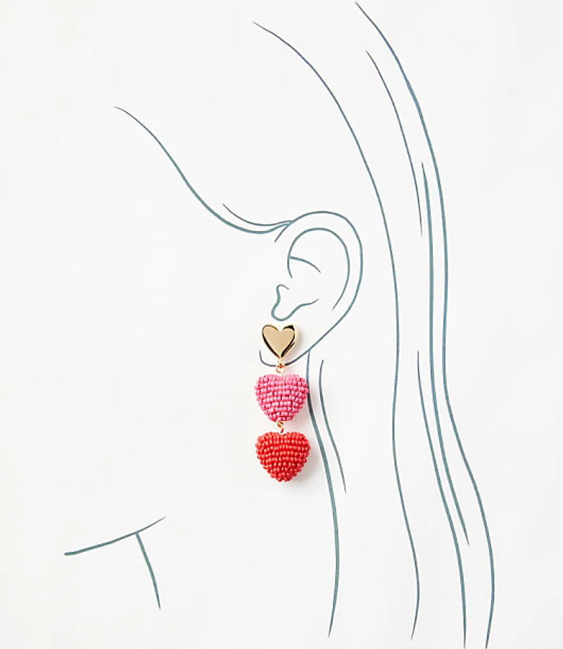 Ombre Heart Statement Earrings