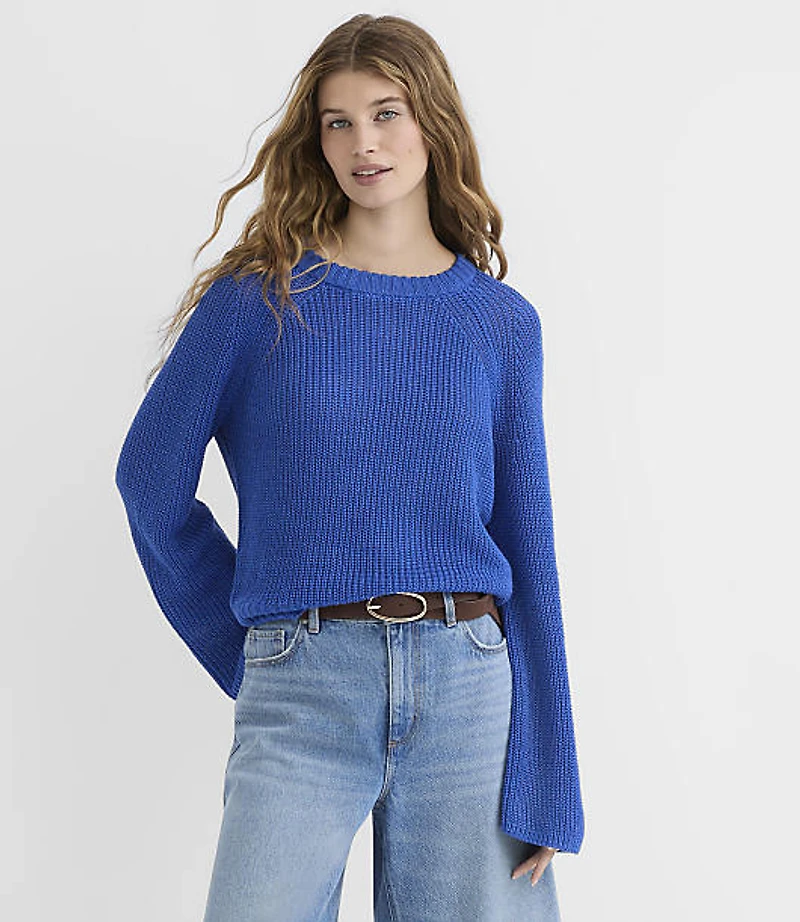Linen Wide Sleeve Sweater