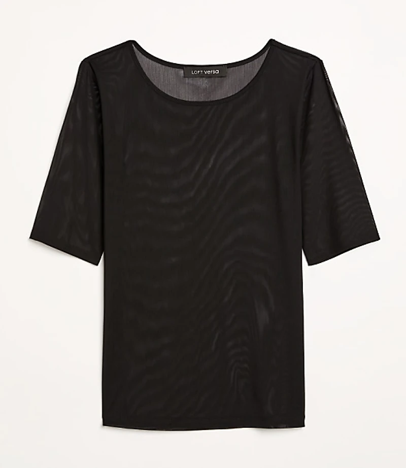 LOFT Versa Mesh Elbow Sleeve Tee