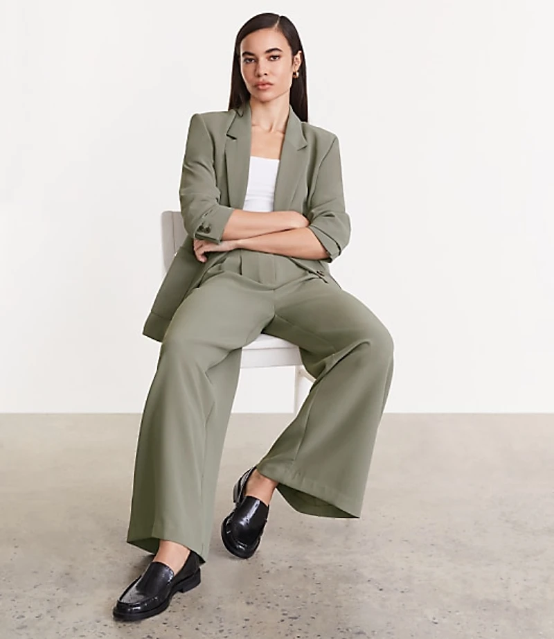 LOFT Versa Crepe Drape Oversized Blazer