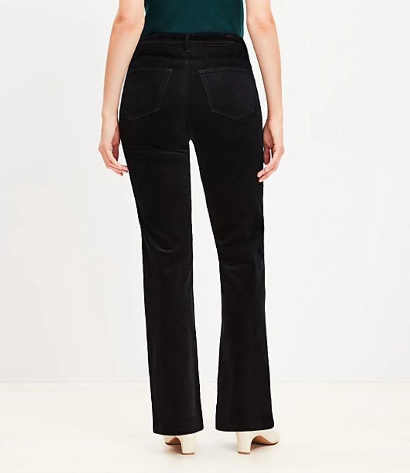 Curvy Five Pocket Slim Flare Pants Velvet