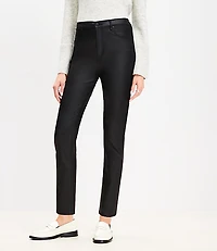 Coated High Rise Skinny Jeans Black