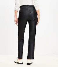Tall Five Pocket Straight Pants in Faux Leather