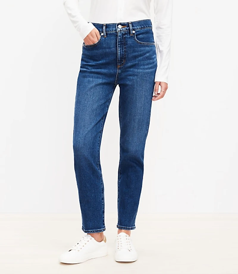 High Rise Slim Jeans in Dark Wash