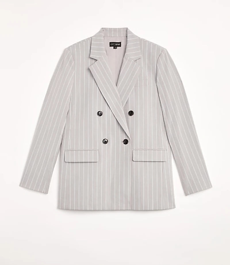 LOFT Versa Striped Seasonless Stretch Double Breasted Blazer