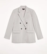 LOFT Versa Striped Seasonless Stretch Double Breasted Blazer