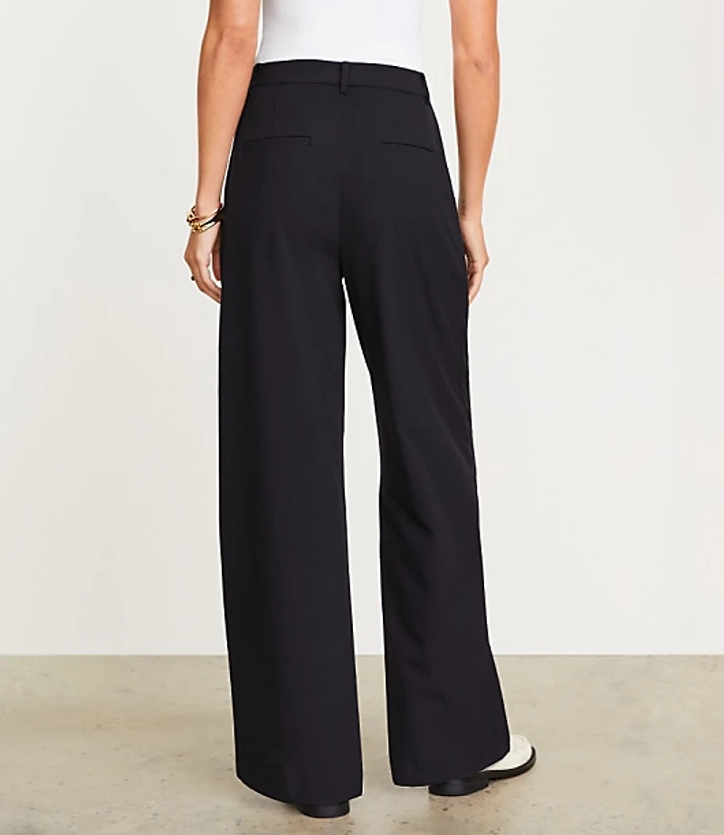 LOFT Versa Seasonless Stretch Double Pleat Wide Leg Pant