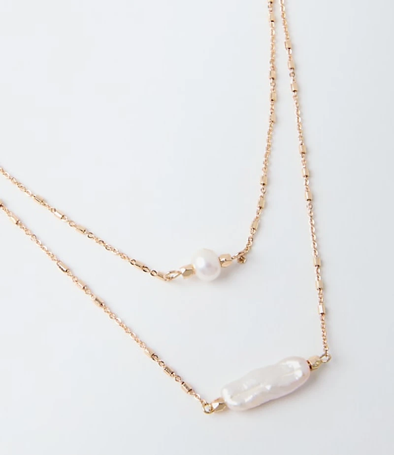 Pearlized Layered Necklace