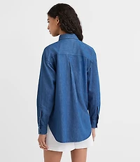 Petite Chambray Everyday Oversized Pocket Shirt