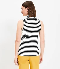 Stripe Mock Neck Perfect Ribbed Tank Top