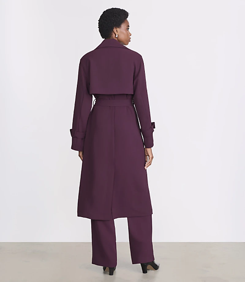 LOFT Versa Crepe Drape Oversized Trench Coat