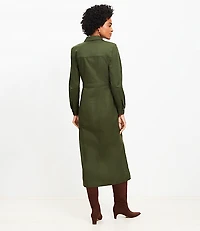Twill Midi Pocket Shirtdress