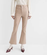 Coated High Rise Kick Crop Jeans Gold
