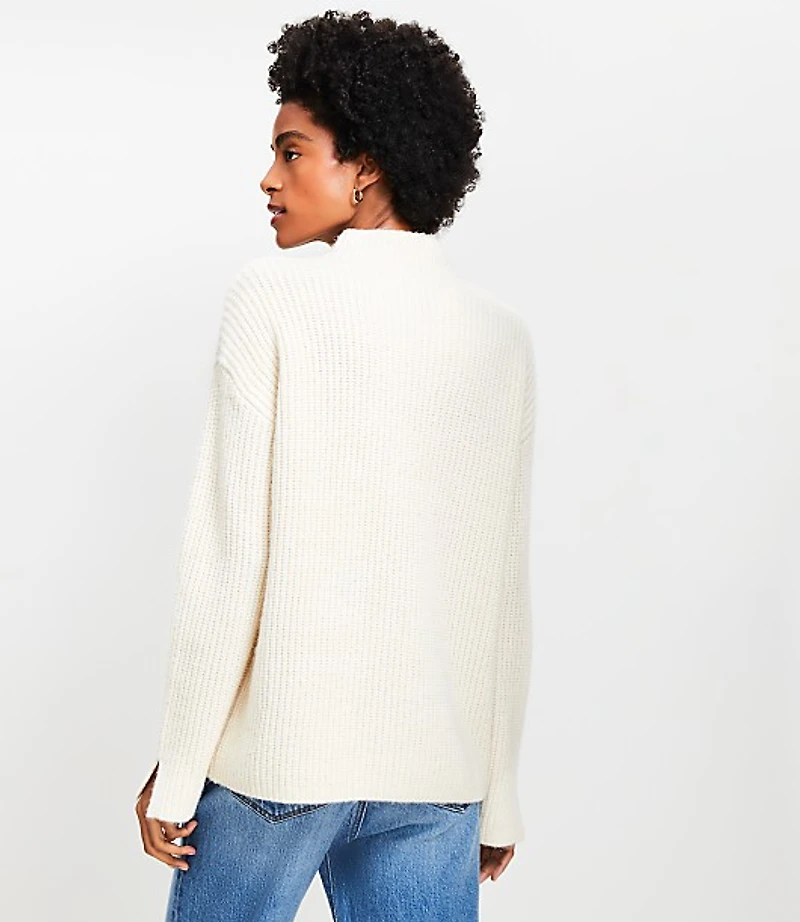 Petite Ribbed Mock Neck Sweater