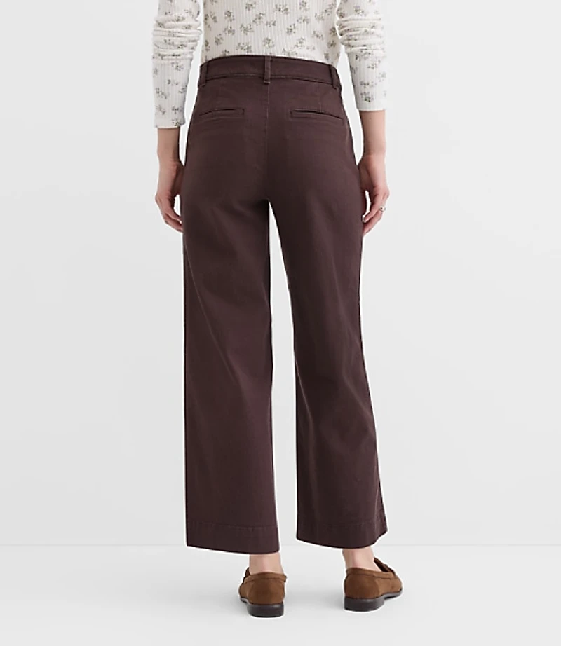 Palmer Wide Leg Crop Pants Twill