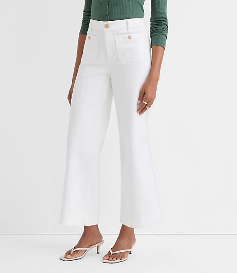 Palmer Wide Leg Crop Pants Twill