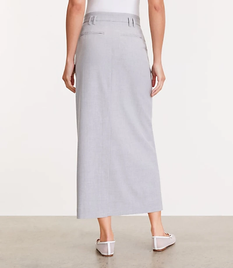 LOFT Versa Heathered Seasonless Stretch Maxi Pocket Skirt