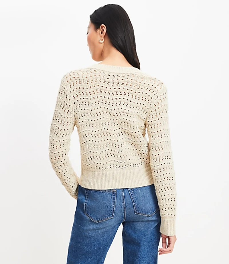 Shimmer Pointelle Cardigan