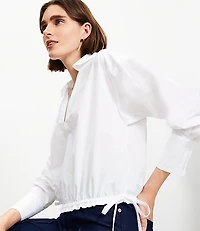 Petite Poplin Side Tie Shirt