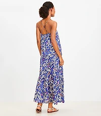 LOFT Beach Paisley Square Neck Tiered Maxi Dress