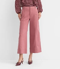 Seamed Palmer Wide Leg Crop Pants in Twill