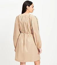 Petite Button Sleeve Mini Dress
