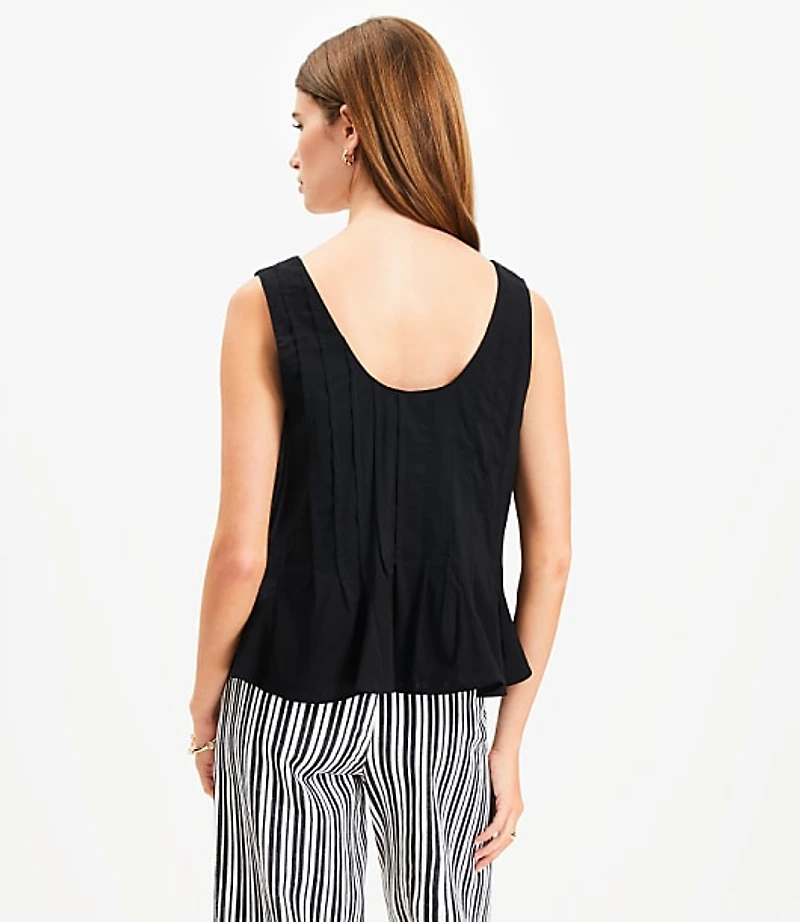 Pleated V-Neck Tank Top