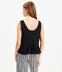 Pleated V-Neck Tank Top