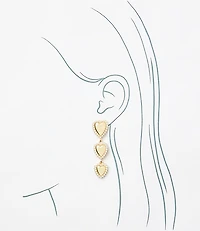 Pearlized Heart Drop Statement Earrings