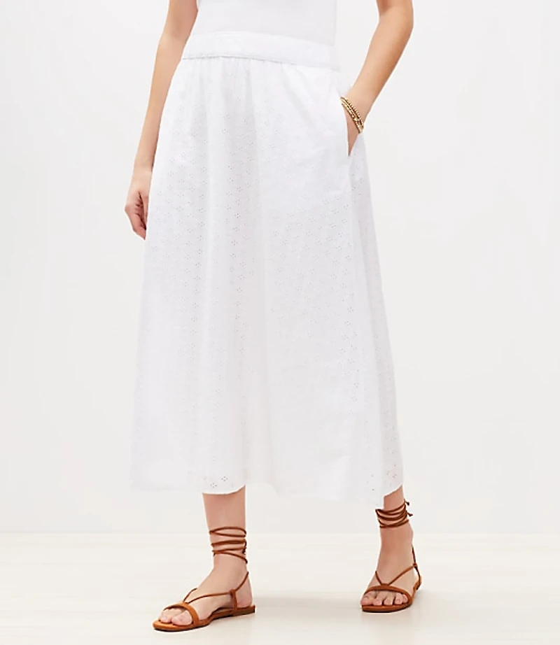 Eyelet Pull On Maxi Pocket Skirt