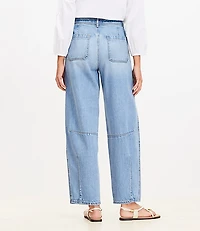High Rise Barrel Jeans in Light Vintage Indigo Wash