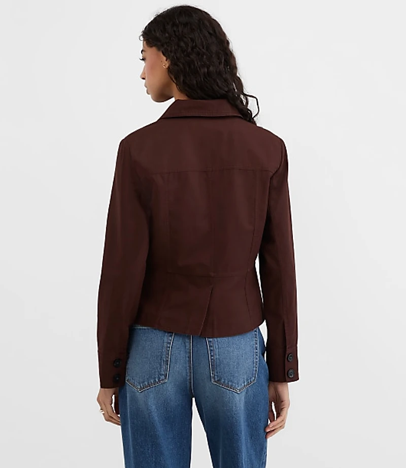 Petite Twill Tailored Utility Jacket