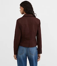 Petite Twill Tailored Utility Jacket