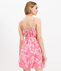 Leafed Pleated Mini Pocket Dress
