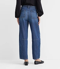 Curvy High Rise Barrel Jeans Dark Wash