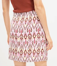 Ikat Linen Blend Twist Sarong Mini Skirt