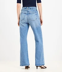 Petite High Rise Wide Leg Jeans Bright Mid Indigo Wash